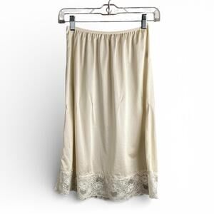 Vintage Cream Lace Slip Skirt